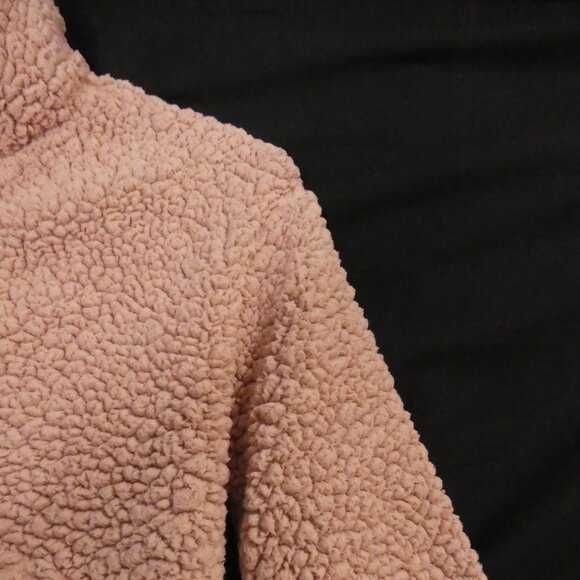 GARAGE | xs - extra small | Copper Brown Partial Zip-Up Teddy Pullover Sweater - Picture 5 of 15